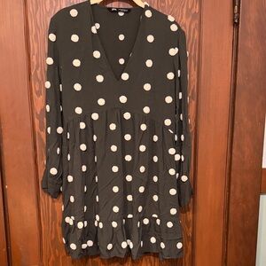 Zara Black and White Polka Dot Mini Dress